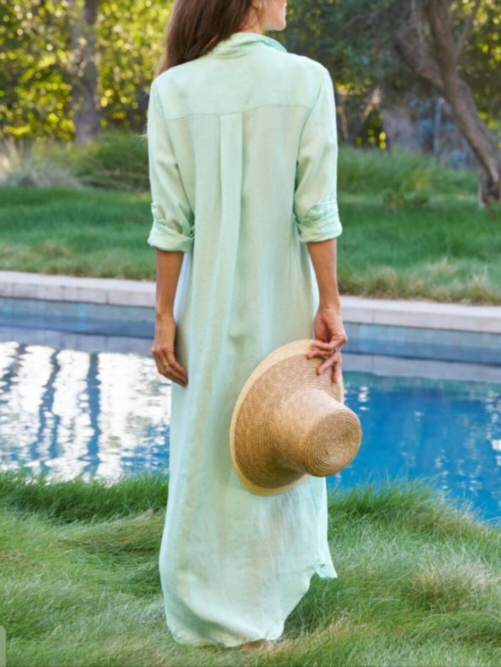 Frank & Eileen Rory Seafoam Maxi Shirtdress - Picture 2 of 5